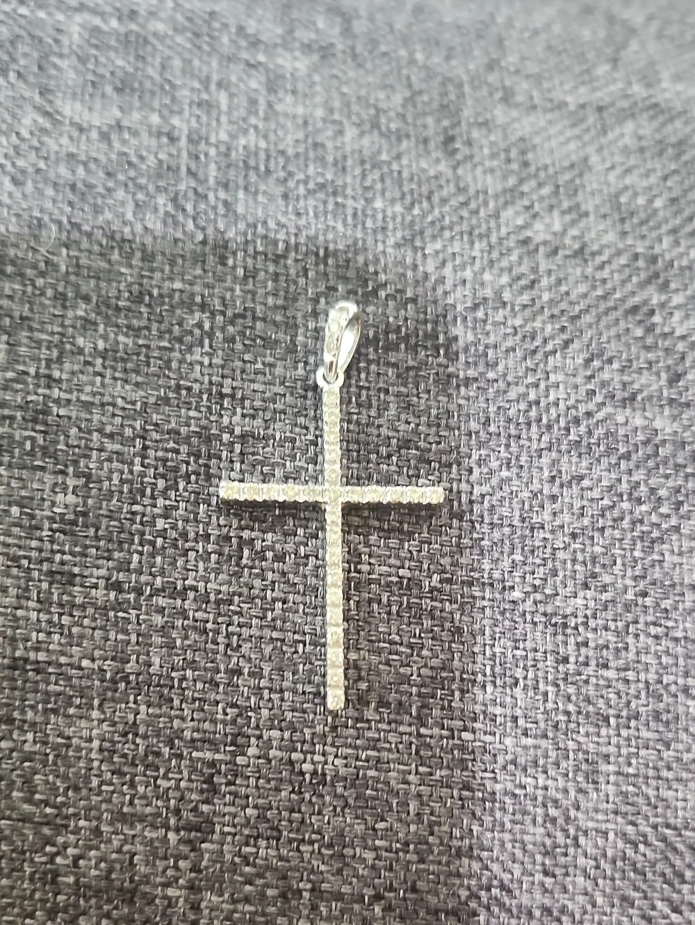 0.17CTW-0.26CTW Natural Diamond 14K White Gold Cross Pendant